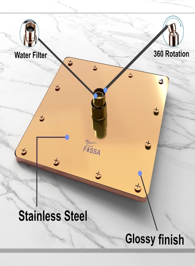 Fossa 6 Inch Rainfall Shower Head 304 Stainless Steel Rain Showers Overhead Wall Mounted, (Rose Gold) - Image 5